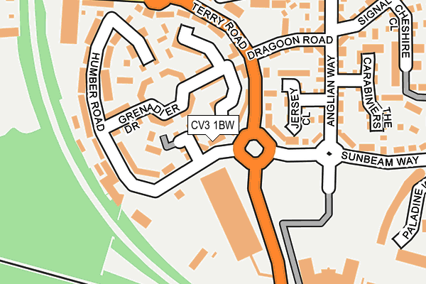 CV3 1BW map - OS OpenMap – Local (Ordnance Survey)