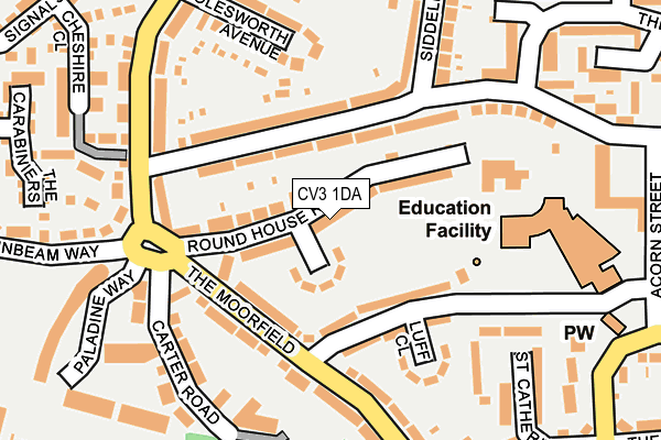 CV3 1DA map - OS OpenMap – Local (Ordnance Survey)