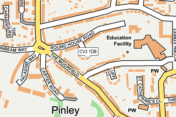 CV3 1DB map - OS OpenMap – Local (Ordnance Survey)