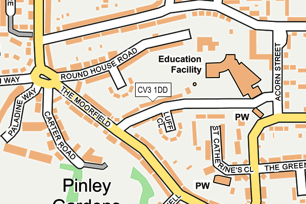 CV3 1DD map - OS OpenMap – Local (Ordnance Survey)