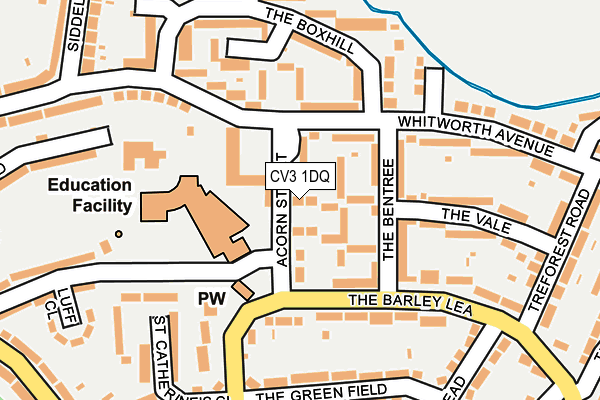 CV3 1DQ map - OS OpenMap – Local (Ordnance Survey)