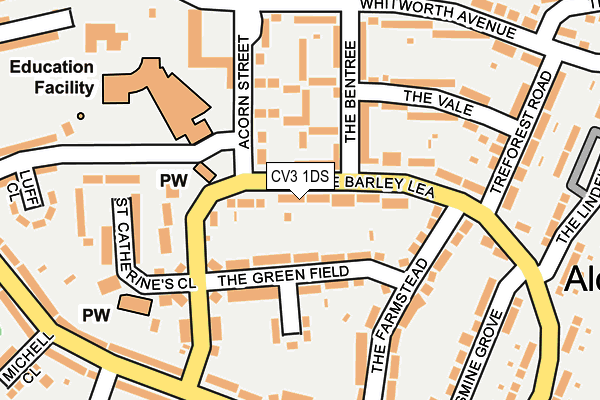 CV3 1DS map - OS OpenMap – Local (Ordnance Survey)