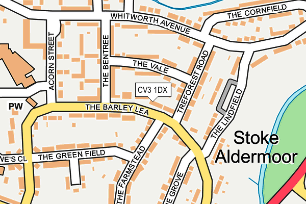 CV3 1DX map - OS OpenMap – Local (Ordnance Survey)