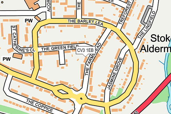 CV3 1EB map - OS OpenMap – Local (Ordnance Survey)