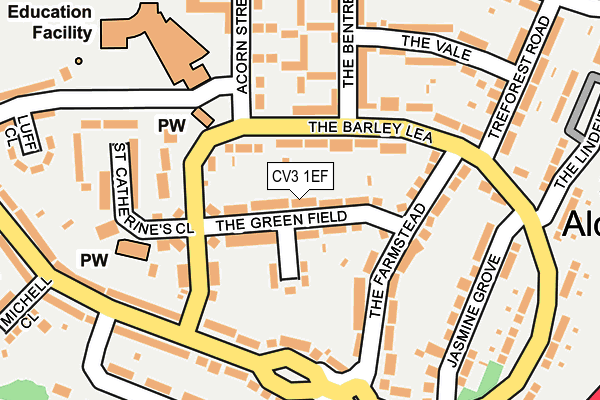 CV3 1EF map - OS OpenMap – Local (Ordnance Survey)