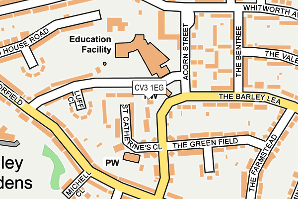 CV3 1EG map - OS OpenMap – Local (Ordnance Survey)