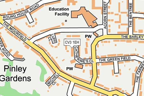 CV3 1EH map - OS OpenMap – Local (Ordnance Survey)