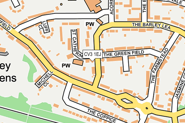 CV3 1EJ map - OS OpenMap – Local (Ordnance Survey)