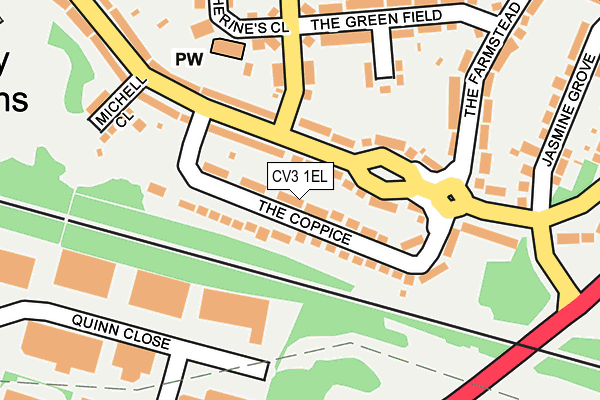 CV3 1EL map - OS OpenMap – Local (Ordnance Survey)