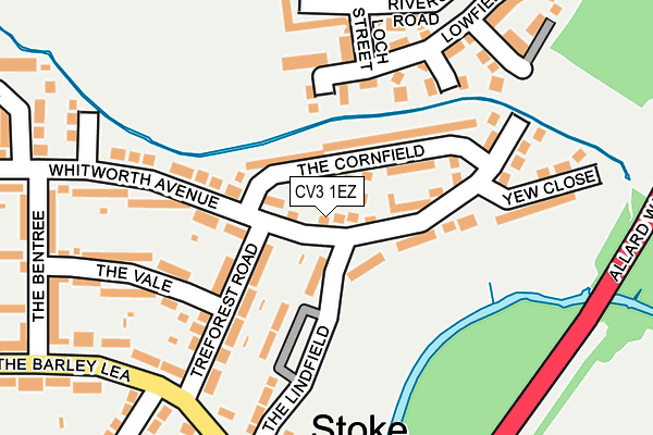 CV3 1EZ map - OS OpenMap – Local (Ordnance Survey)