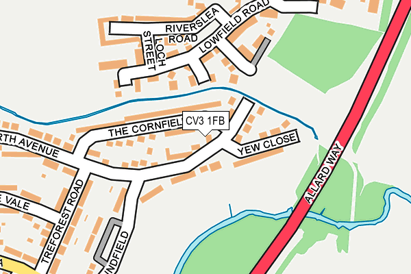 CV3 1FB map - OS OpenMap – Local (Ordnance Survey)