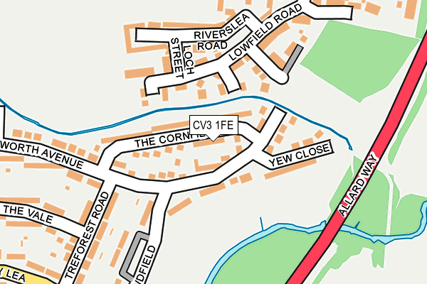 CV3 1FE map - OS OpenMap – Local (Ordnance Survey)
