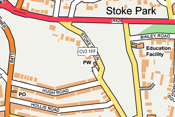 CV3 1FF map - OS OpenMap – Local (Ordnance Survey)