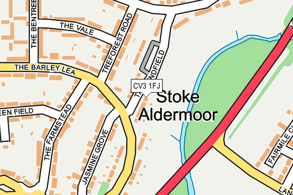 CV3 1FJ map - OS OpenMap – Local (Ordnance Survey)