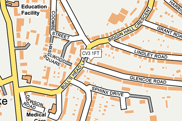 CV3 1FT map - OS OpenMap – Local (Ordnance Survey)