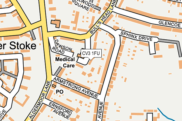 CV3 1FU map - OS OpenMap – Local (Ordnance Survey)