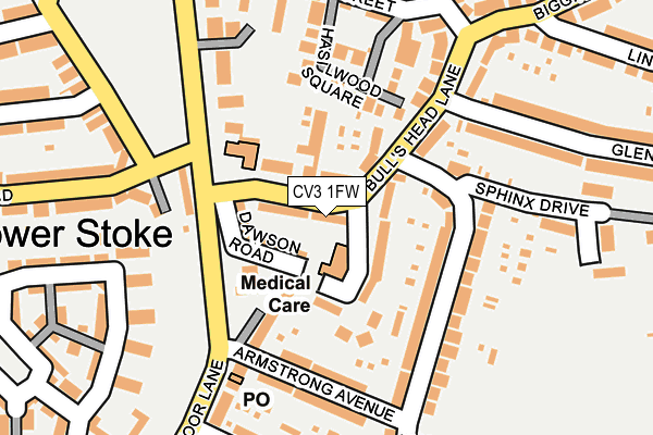 CV3 1FW map - OS OpenMap – Local (Ordnance Survey)