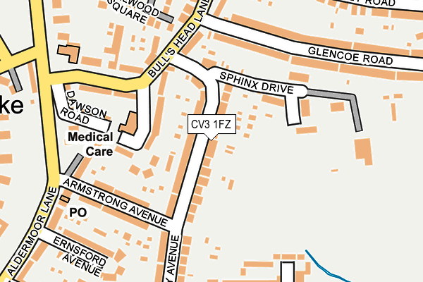 CV3 1FZ map - OS OpenMap – Local (Ordnance Survey)