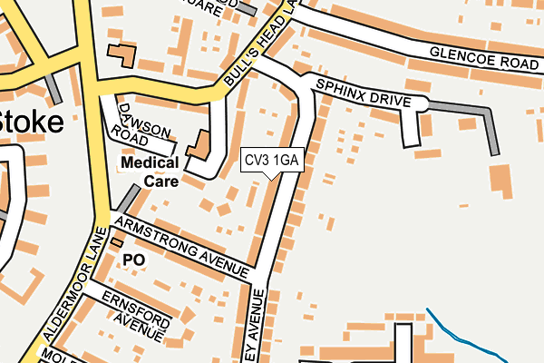 CV3 1GA map - OS OpenMap – Local (Ordnance Survey)