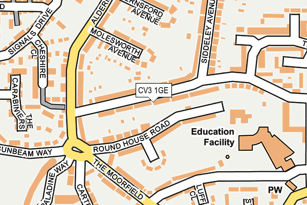 CV3 1GE map - OS OpenMap – Local (Ordnance Survey)