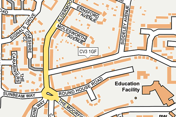 CV3 1GF map - OS OpenMap – Local (Ordnance Survey)