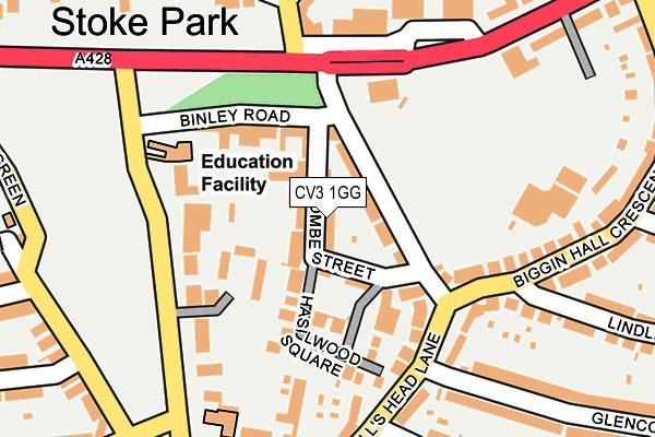 CV3 1GG map - OS OpenMap – Local (Ordnance Survey)