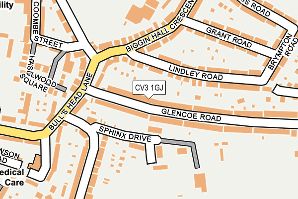 CV3 1GJ map - OS OpenMap – Local (Ordnance Survey)