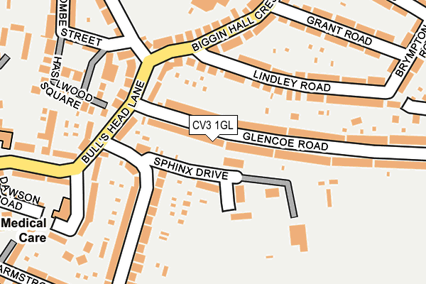 CV3 1GL map - OS OpenMap – Local (Ordnance Survey)