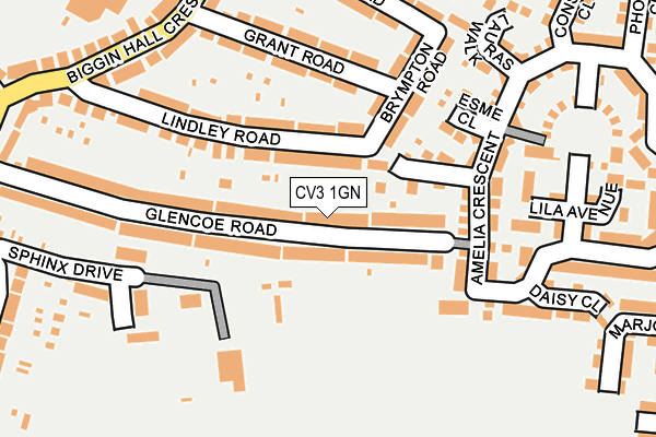 CV3 1GN map - OS OpenMap – Local (Ordnance Survey)