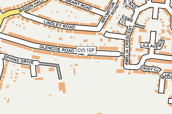 CV3 1GP map - OS OpenMap – Local (Ordnance Survey)