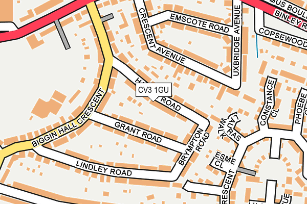 CV3 1GU map - OS OpenMap – Local (Ordnance Survey)