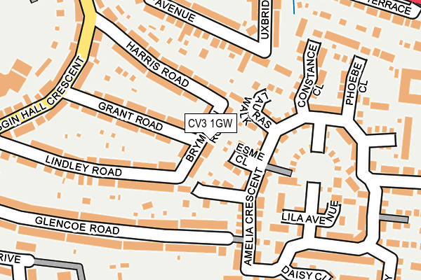 CV3 1GW map - OS OpenMap – Local (Ordnance Survey)