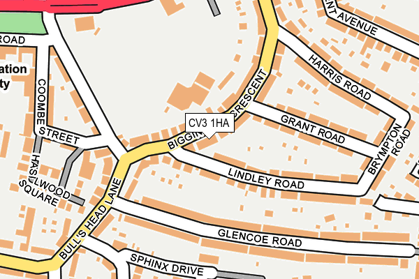 CV3 1HA map - OS OpenMap – Local (Ordnance Survey)