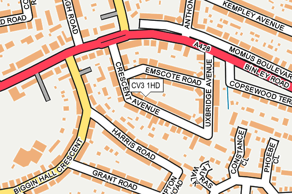 CV3 1HD map - OS OpenMap – Local (Ordnance Survey)