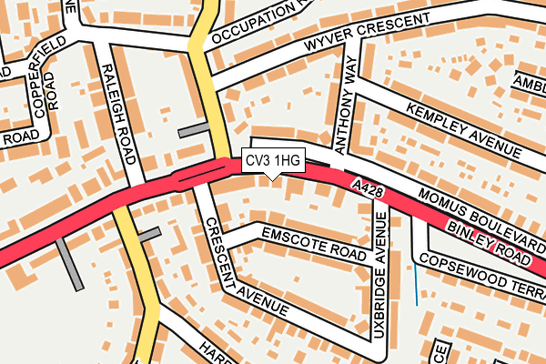 CV3 1HG map - OS OpenMap – Local (Ordnance Survey)