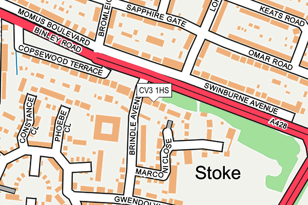 CV3 1HS map - OS OpenMap – Local (Ordnance Survey)