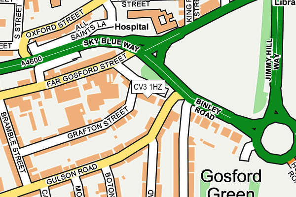 CV3 1HZ map - OS OpenMap – Local (Ordnance Survey)