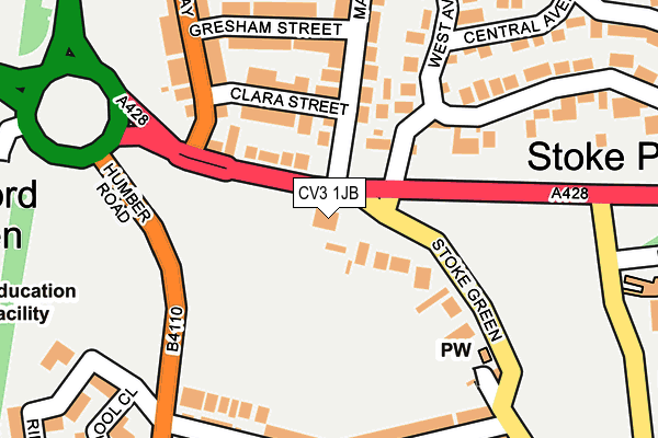 CV3 1JB map - OS OpenMap – Local (Ordnance Survey)