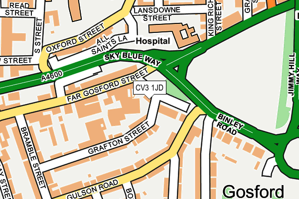 CV3 1JD map - OS OpenMap – Local (Ordnance Survey)