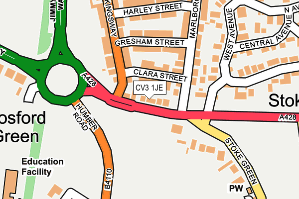 CV3 1JE map - OS OpenMap – Local (Ordnance Survey)