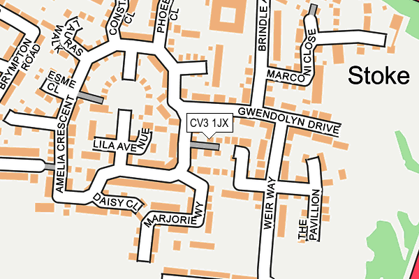 CV3 1JX map - OS OpenMap – Local (Ordnance Survey)