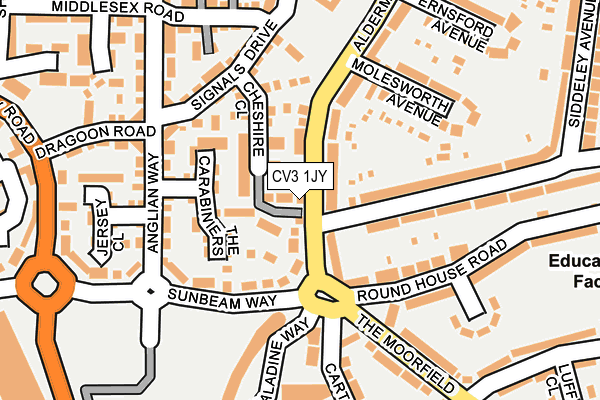 CV3 1JY map - OS OpenMap – Local (Ordnance Survey)