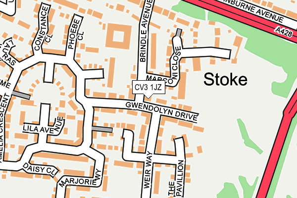 CV3 1JZ map - OS OpenMap – Local (Ordnance Survey)