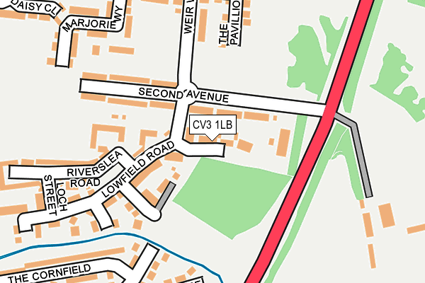 CV3 1LB map - OS OpenMap – Local (Ordnance Survey)