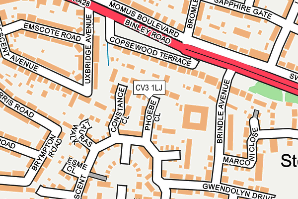 CV3 1LJ map - OS OpenMap – Local (Ordnance Survey)