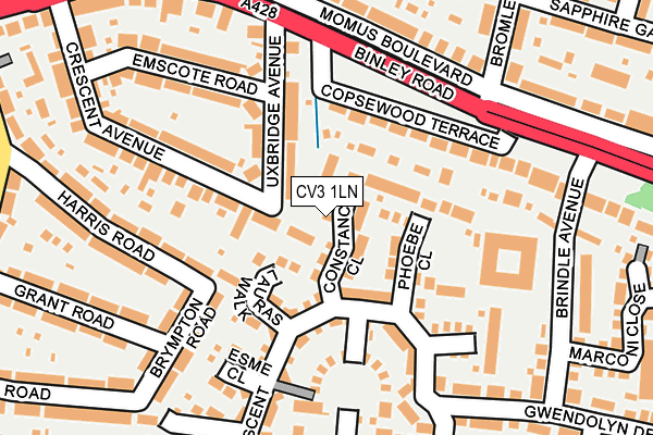 CV3 1LN map - OS OpenMap – Local (Ordnance Survey)