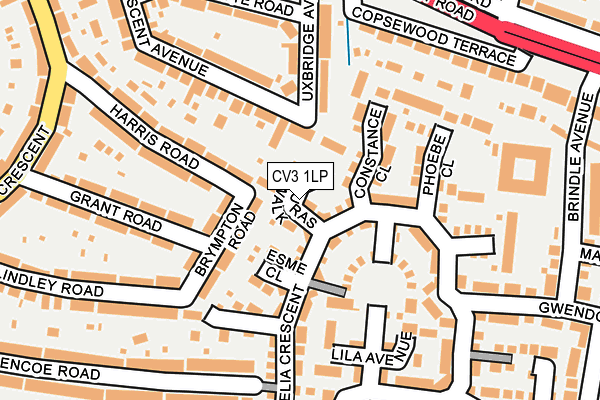 CV3 1LP map - OS OpenMap – Local (Ordnance Survey)