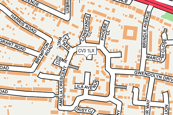 CV3 1LX map - OS OpenMap – Local (Ordnance Survey)