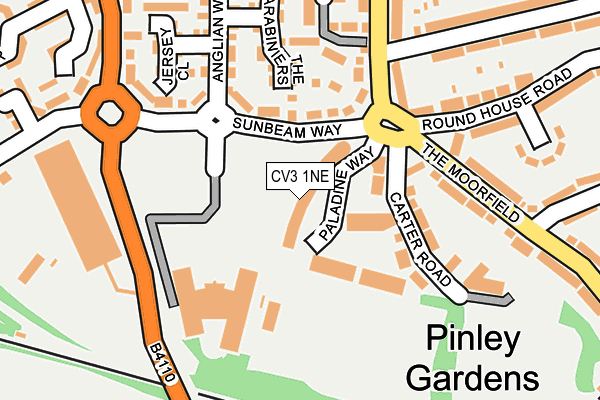 CV3 1NE map - OS OpenMap – Local (Ordnance Survey)