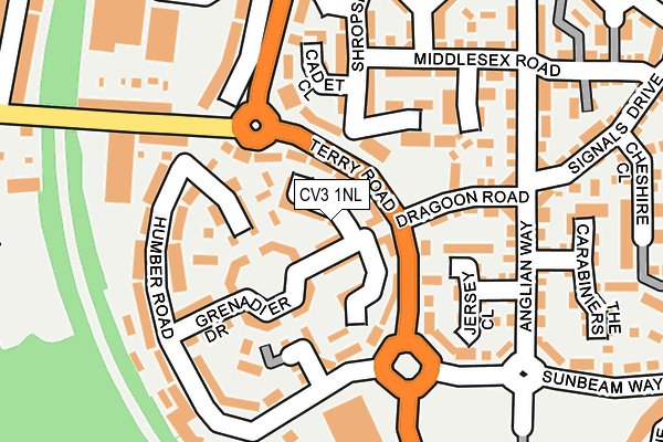 CV3 1NL map - OS OpenMap – Local (Ordnance Survey)